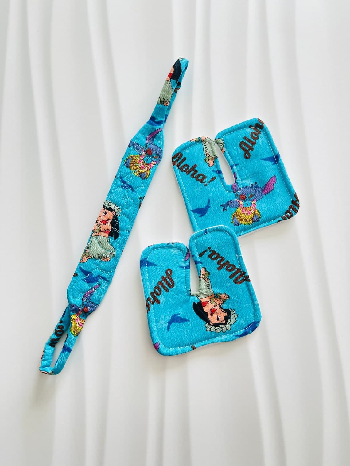 Custom girl Trach Ties and Trach Pads bundle.