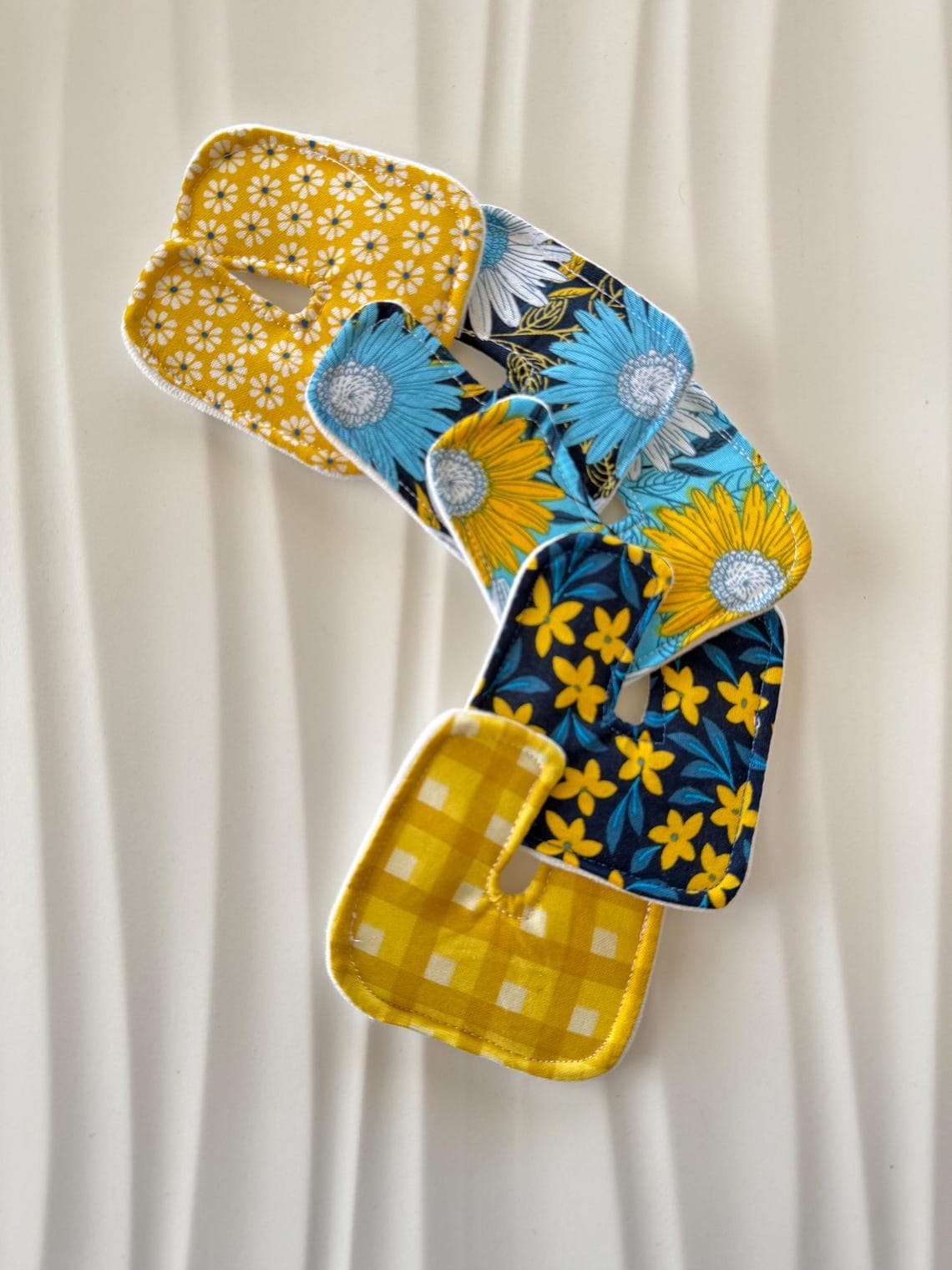 Spring Bloom Collection: Trach ties and Trach Pads 10 pcs .